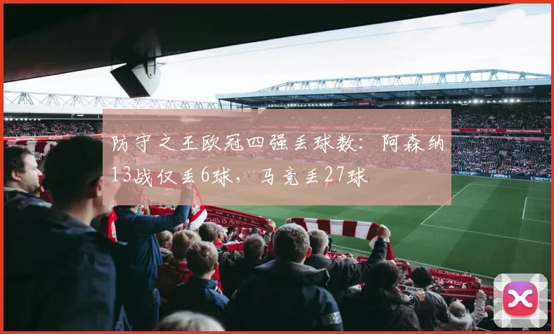 防守之王欧冠四强丢球数：阿森纳13战仅丢6球，马竞丢27球